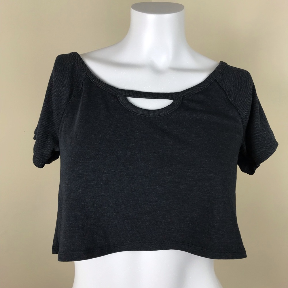 Under Armour Loose Heather Dark Gray Crop Top